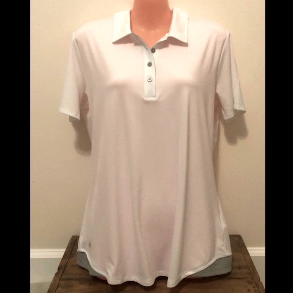 NWT Adidas White Polo Shirt Preppy Sports